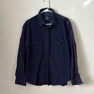 J. Crew Navy Flannel Casual Button Down Shirt